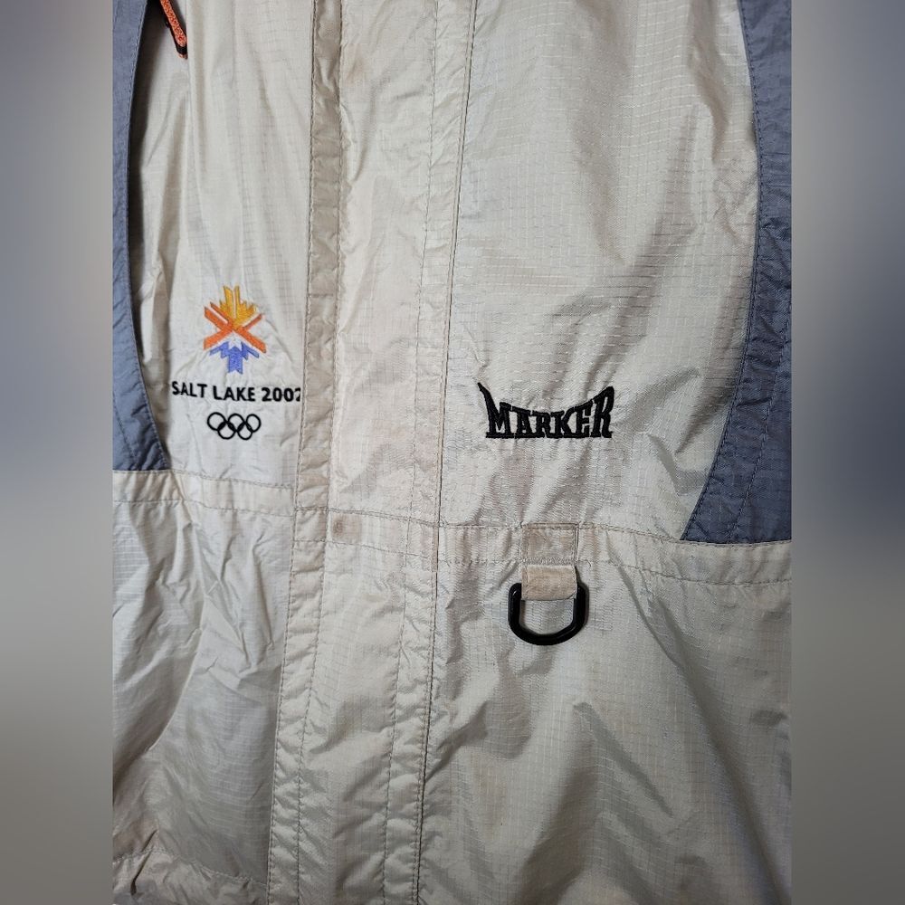 Vintage 2002 Winter Olympics Jacket Windbreaker Marker Orange Gray Nylon Size XS - Picture 5 of 14